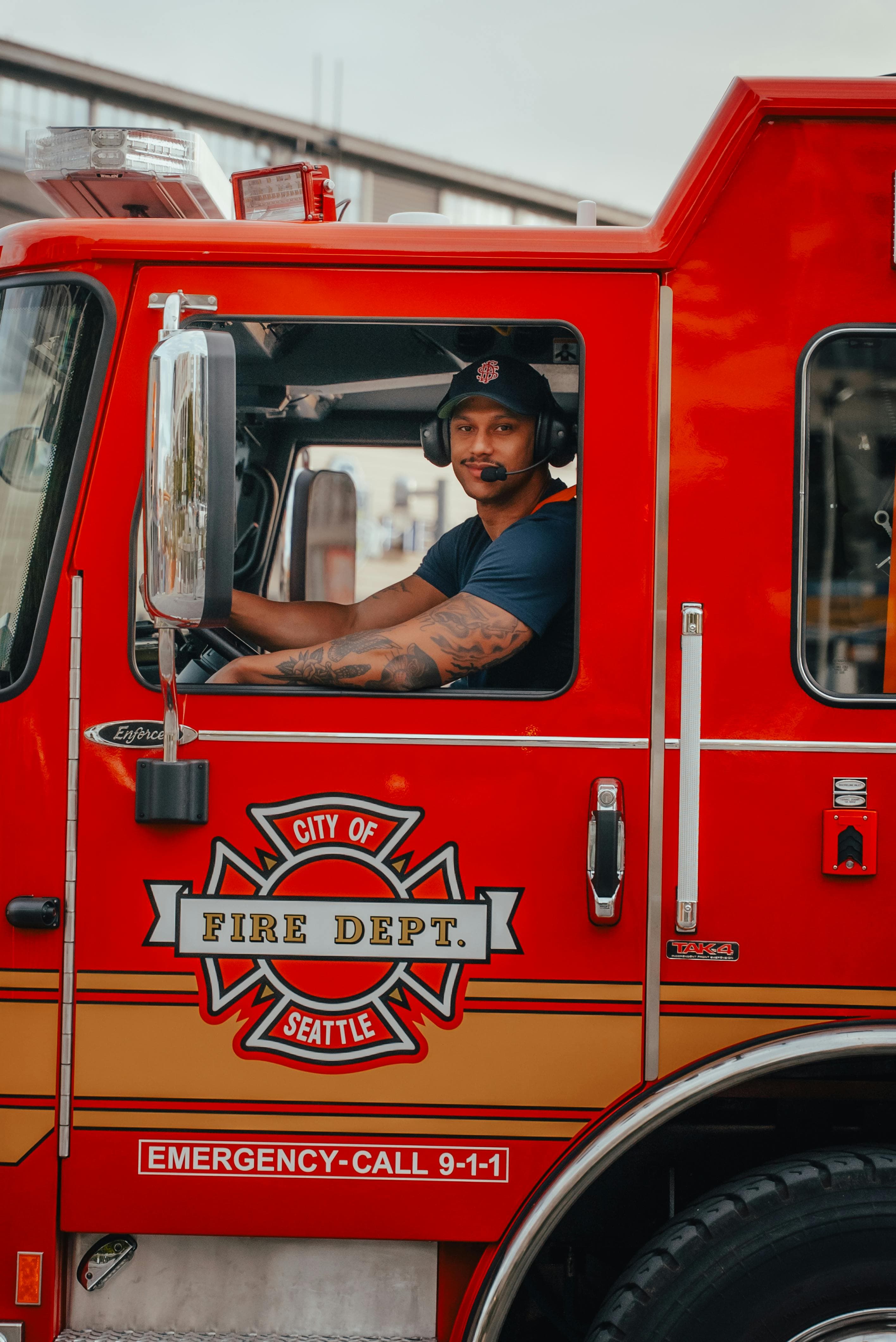 Firefighter in action